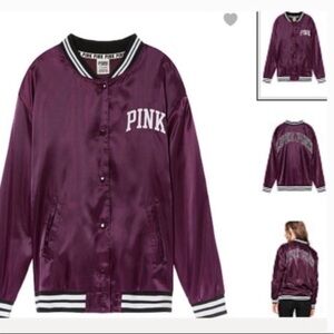 Pink Victoria Secret Love PINK Purple/Maroon Lightweight Bomber Jacket